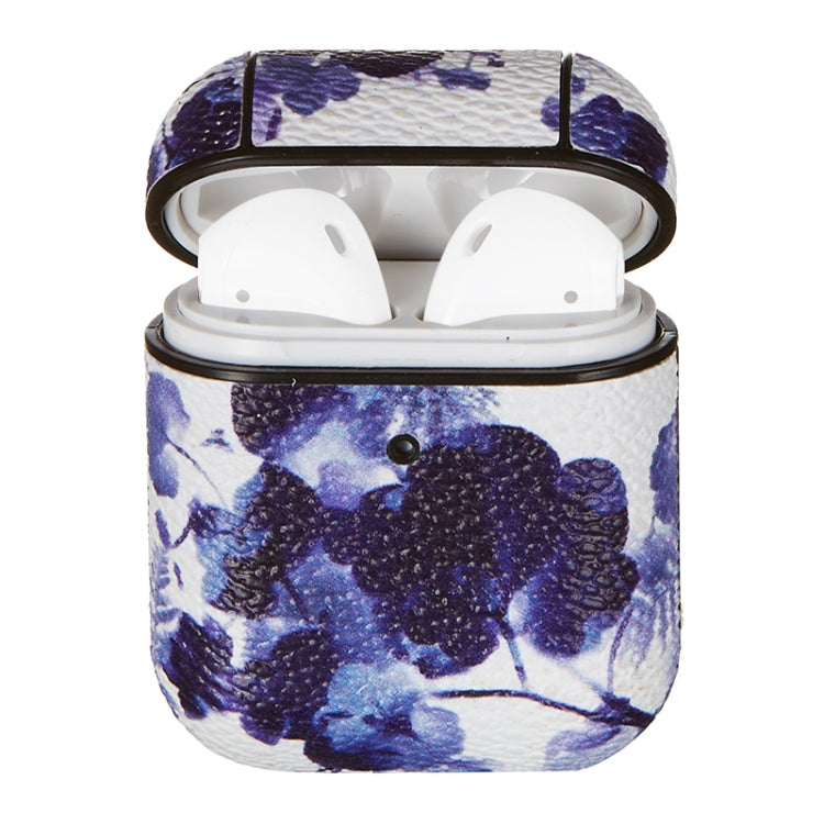 For Airpods 1 / 2 Flower Pattern TPU Earphone Protective Case with Hook