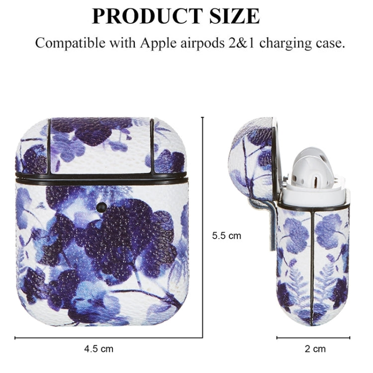 For Airpods 1 / 2 Flower Pattern TPU Earphone Protective Case with Hook