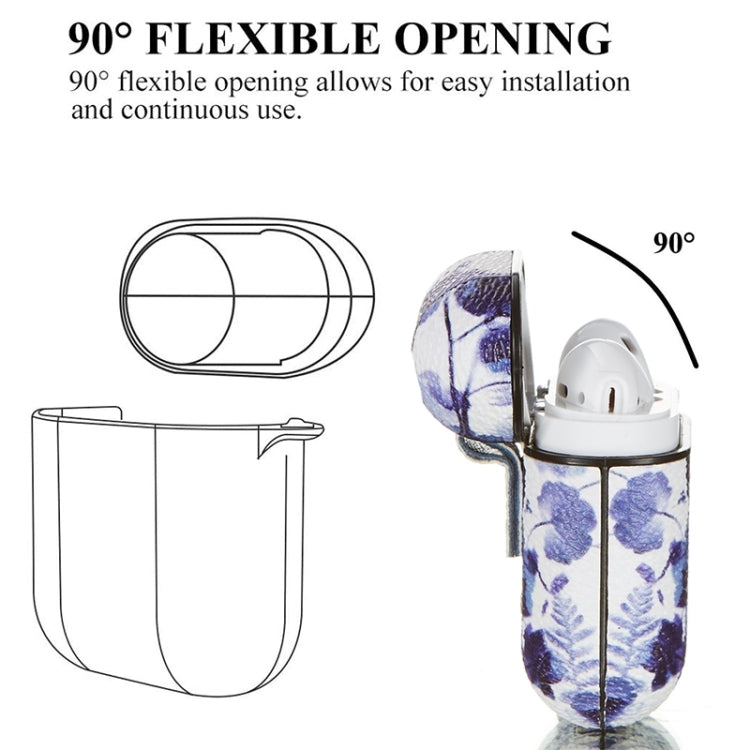 For Airpods 1 / 2 Flower Pattern TPU Earphone Protective Case with Hook