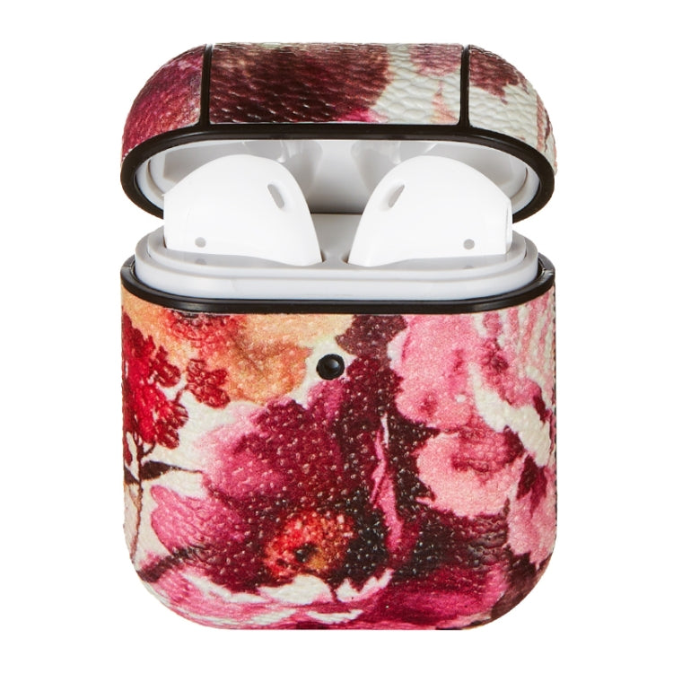 For Airpods 1 / 2 Flower Pattern TPU Earphone Protective Case with Hook