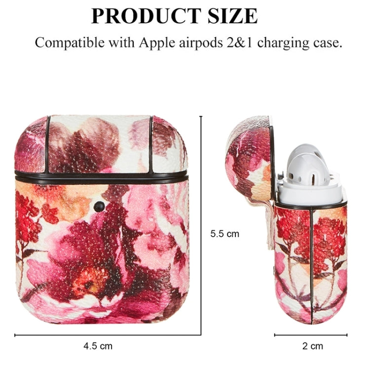 For Airpods 1 / 2 Flower Pattern TPU Earphone Protective Case with Hook