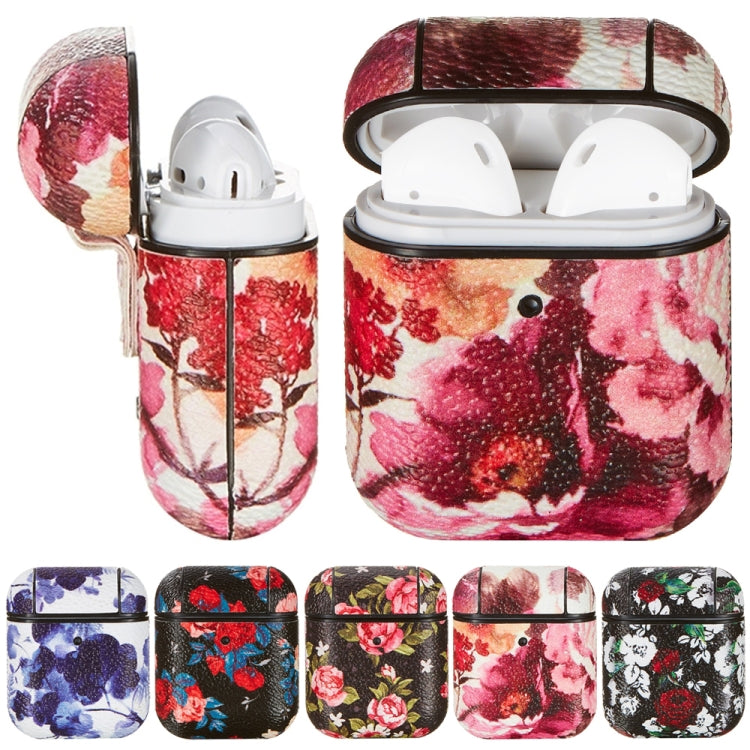 For Airpods 1 / 2 Flower Pattern TPU Earphone Protective Case with Hook