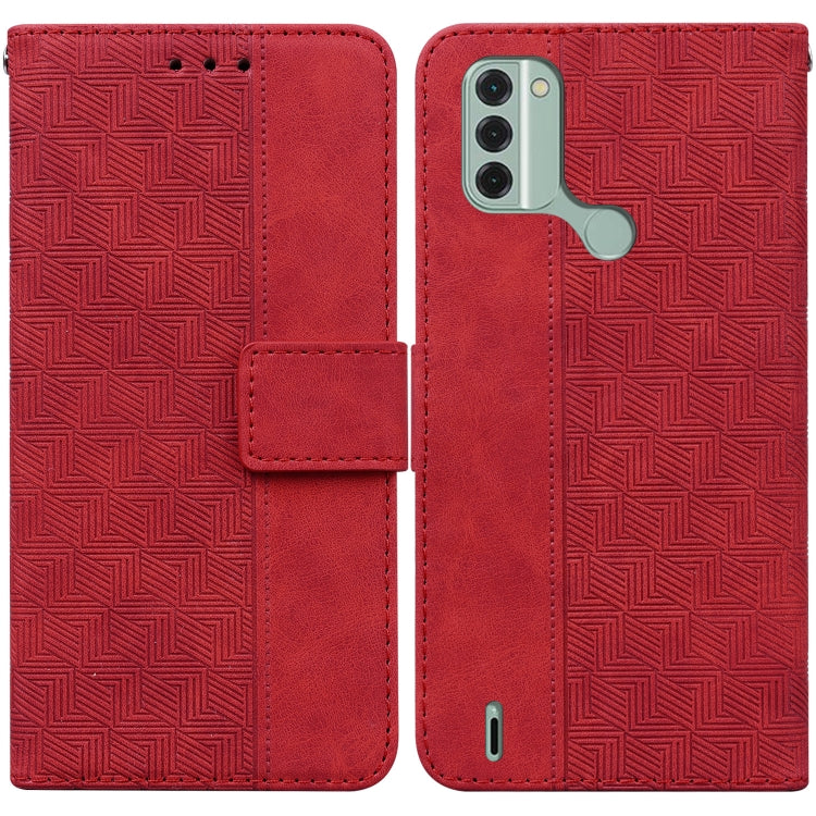 For Nokia C31 Geometric Embossed Leather Phone Case
