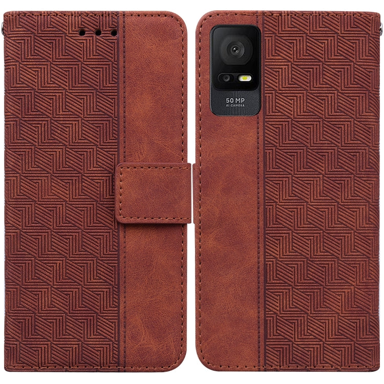 For TCL 408 Geometric Embossed Leather Phone Case