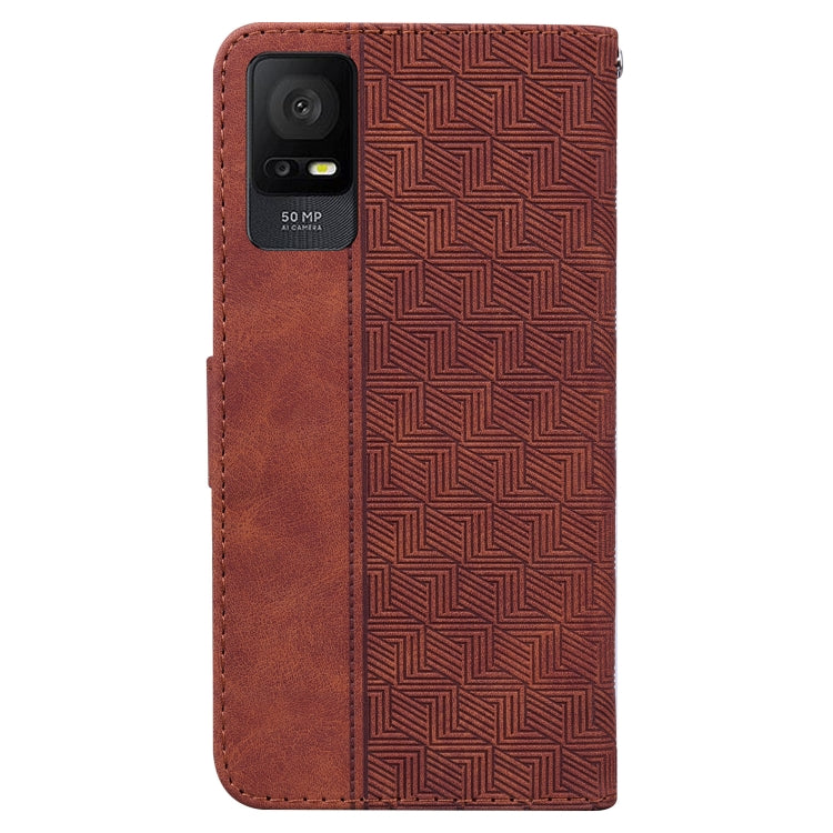 For TCL 408 Geometric Embossed Leather Phone Case