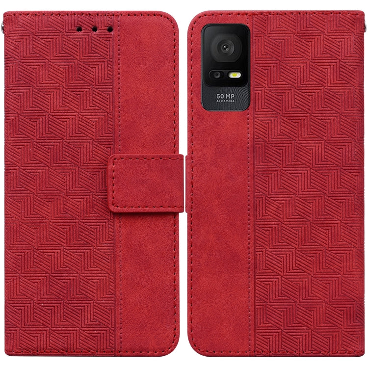 For TCL 408 Geometric Embossed Leather Phone Case
