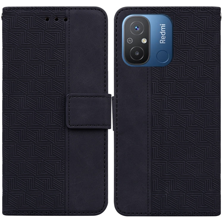 For Xiaomi Redmi 12C / 11A Geometric Embossed Leather Phone Case