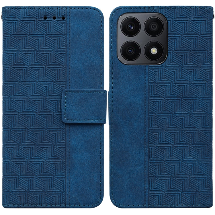 For Honor X8a Geometric Embossed Leather Phone Case