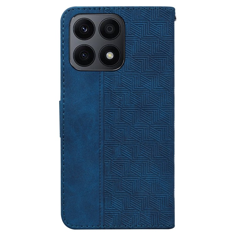 For Honor X8a Geometric Embossed Leather Phone Case