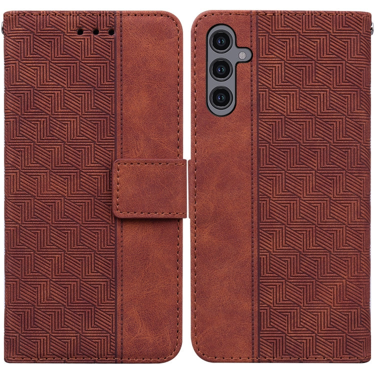 For Samsung Galaxy A24 4G Geometric Embossed Leather Phone Case
