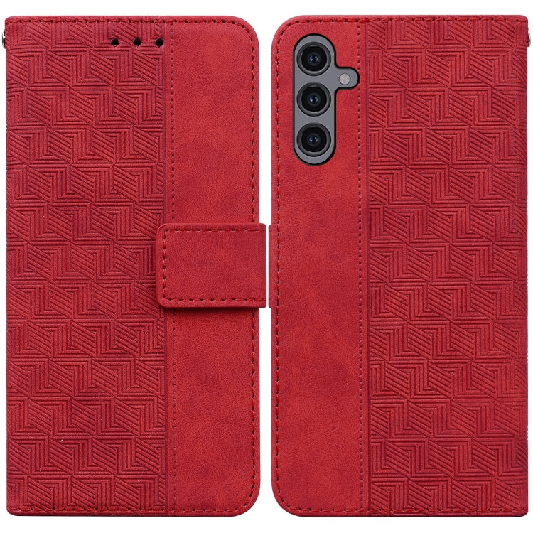 For Samsung Galaxy A24 4G Geometric Embossed Leather Phone Case