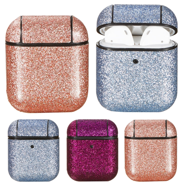 For Airpods 1 / 2 Glitter Series TPU Earphone Protective Case with Hook(Silver)