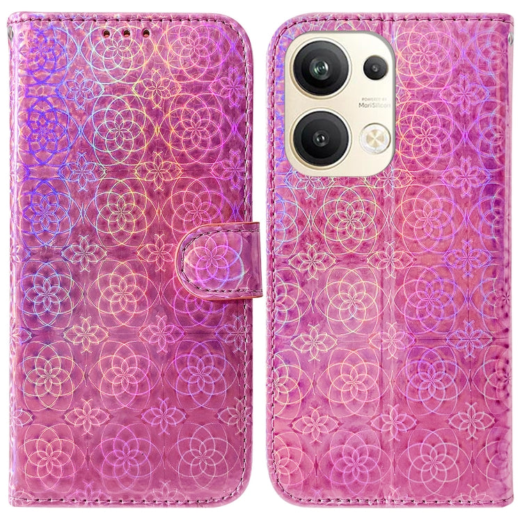 For OPPO Reno9 Pro+ Colorful Magnetic Buckle Leather Phone Case