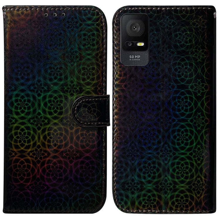 For TCL 408 Colorful Magnetic Buckle Leather Phone Case