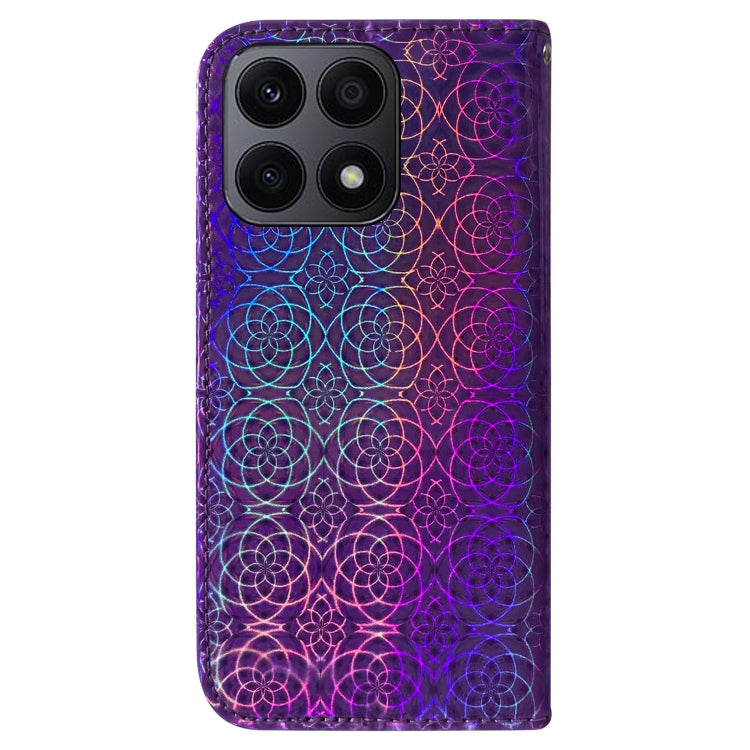 For Honor X8a Colorful Magnetic Buckle Leather Phone Case