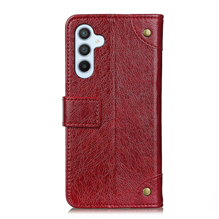 For Samsung Galaxy M14 Copper Buckle Nappa Texture Horizontal Flip Leather Phone Case
