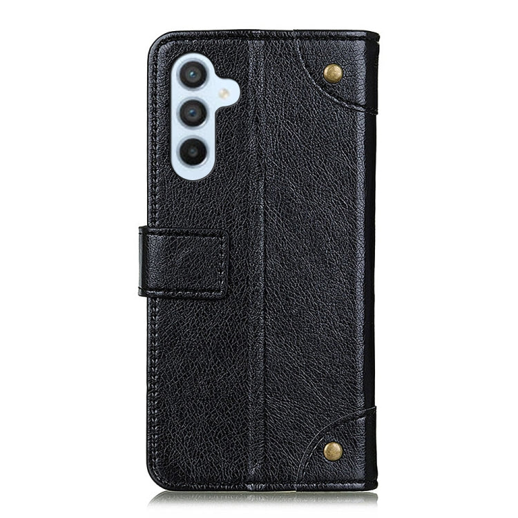 For Samsung Galaxy M14 Copper Buckle Nappa Texture Horizontal Flip Leather Phone Case