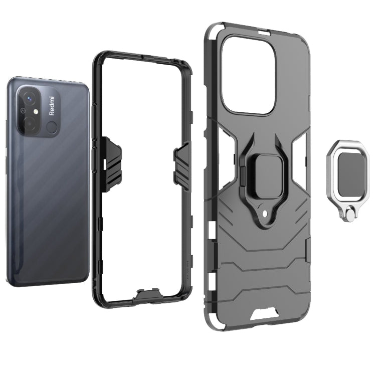 For Xiaomi Redmi 12C Magnetic Ring Holder PC + TPU Phone Case