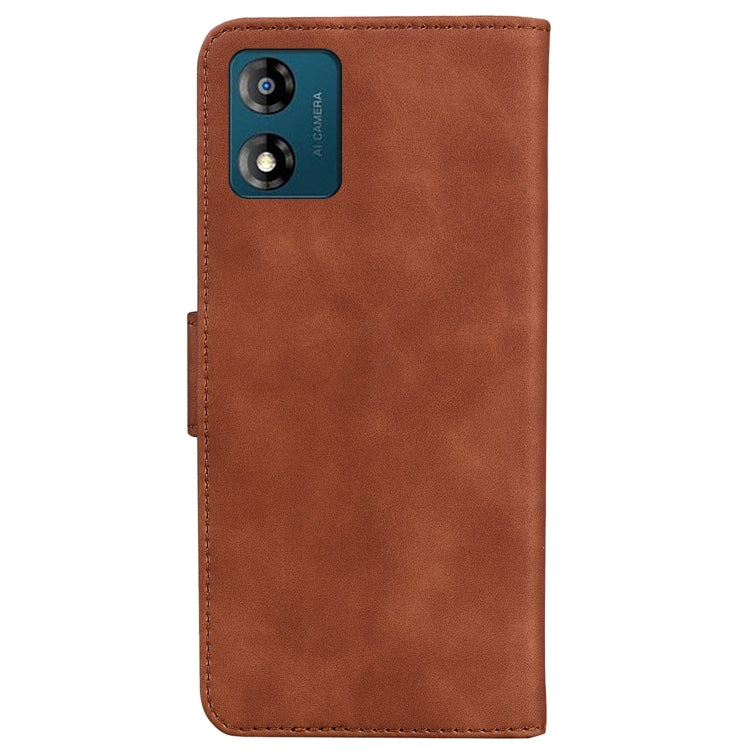 For Motorola Moto E13 Skin Feel Pure Color Flip Leather Phone Case