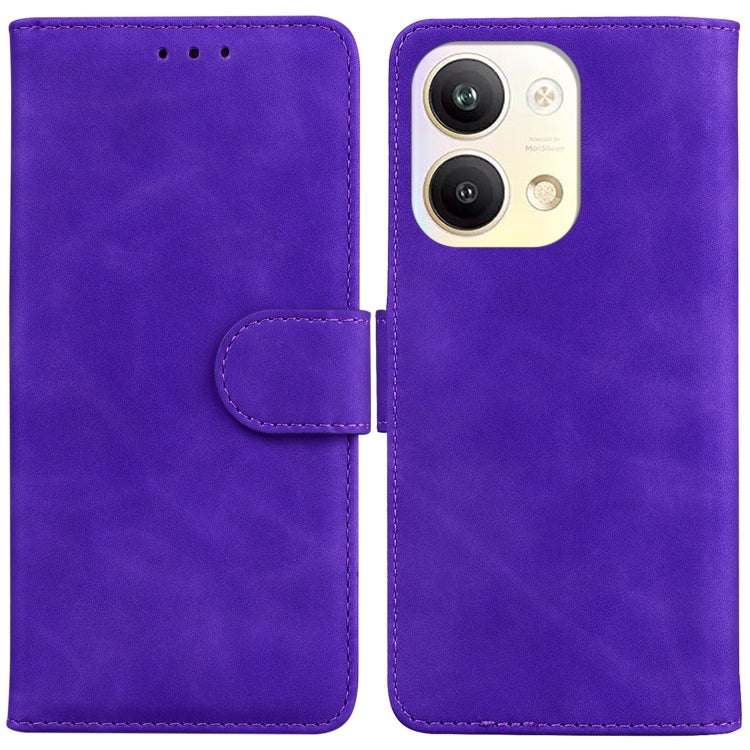 For OPPO Reno9 Pro Skin Feel Pure Color Flip Leather Phone Case