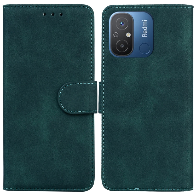 For Xiaomi Redmi 12C / 11A Skin Feel Pure Color Flip Leather Phone Case