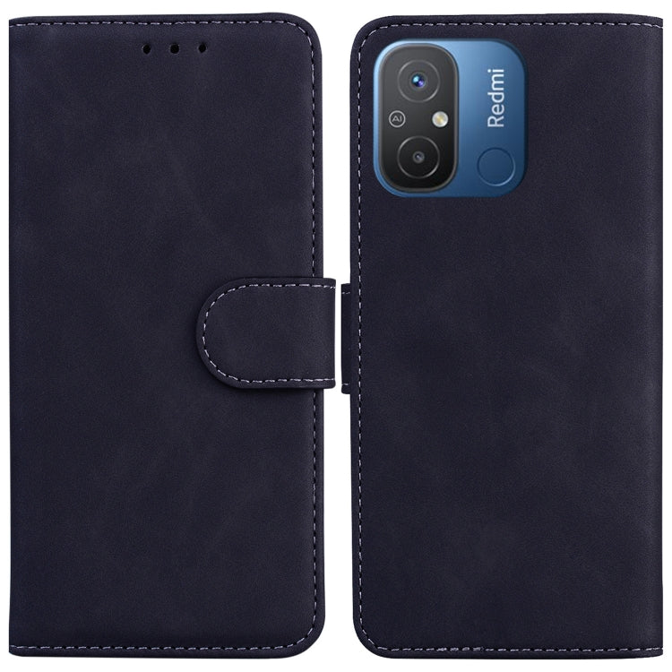 For Xiaomi Redmi 12C / 11A Skin Feel Pure Color Flip Leather Phone Case