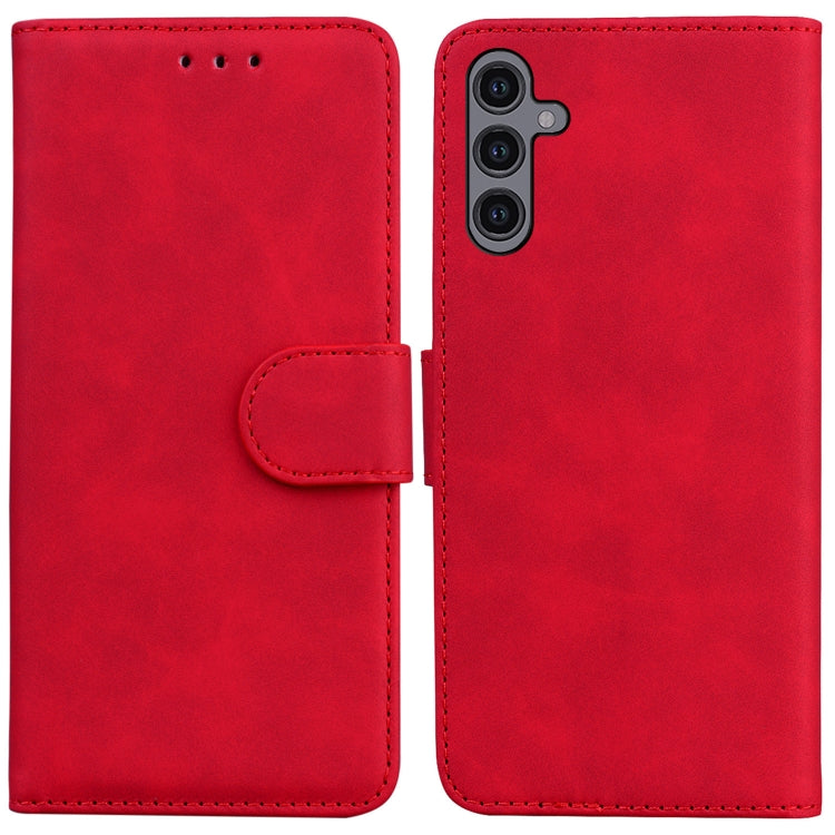 For Samsung Galaxy A24 4G Skin Feel Pure Color Flip Leather Phone Case