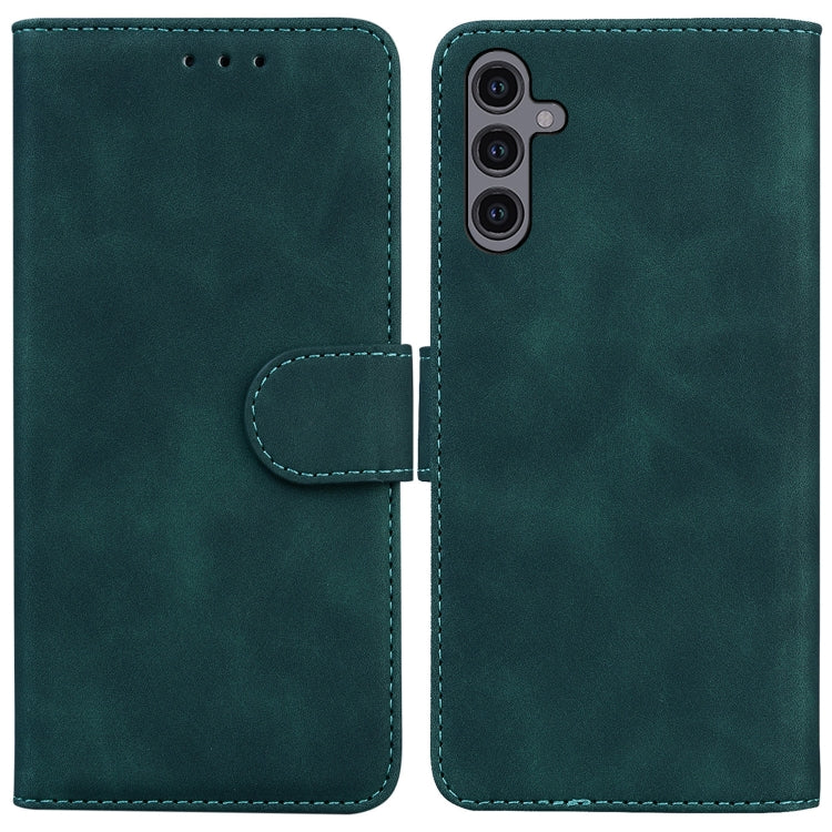 For Samsung Galaxy A24 4G Skin Feel Pure Color Flip Leather Phone Case