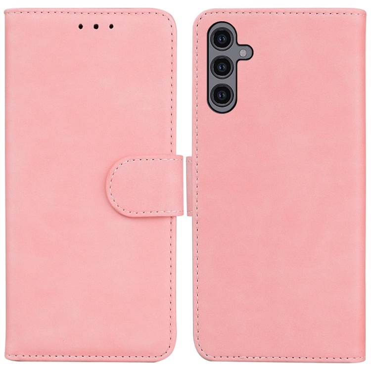 For Samsung Galaxy A24 4G Skin Feel Pure Color Flip Leather Phone Case