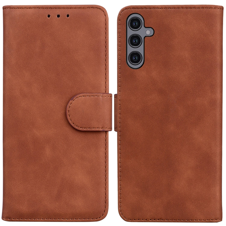 For Samsung Galaxy A24 4G Skin Feel Pure Color Flip Leather Phone Case