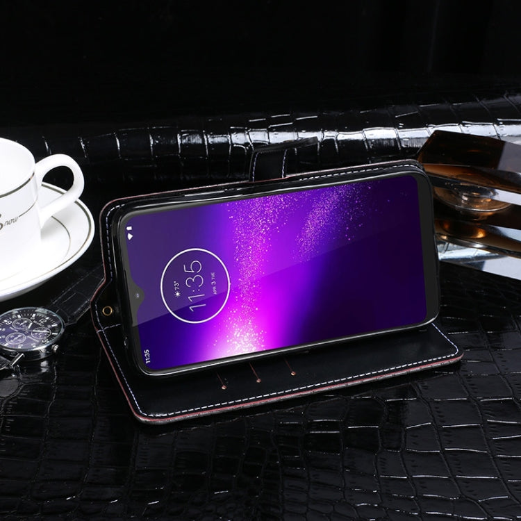 For Motorola One Macro idewei Crocodile Texture Horizontal Flip Leather Case with Holder & Card Slots & Wallet
