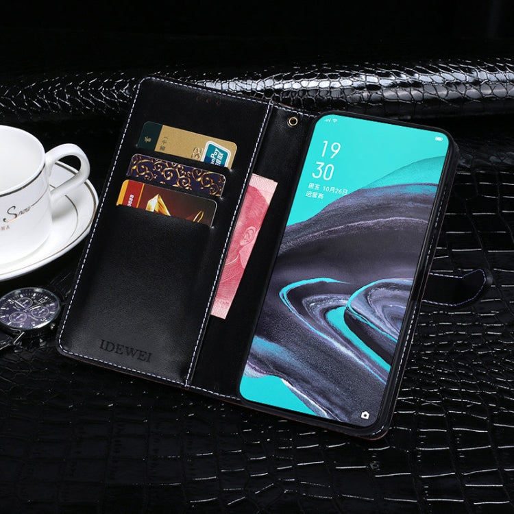 For OPPO Reno2 Z idewei Crocodile Texture Horizontal Flip Leather Case with Holder & Card Slots & Wallet