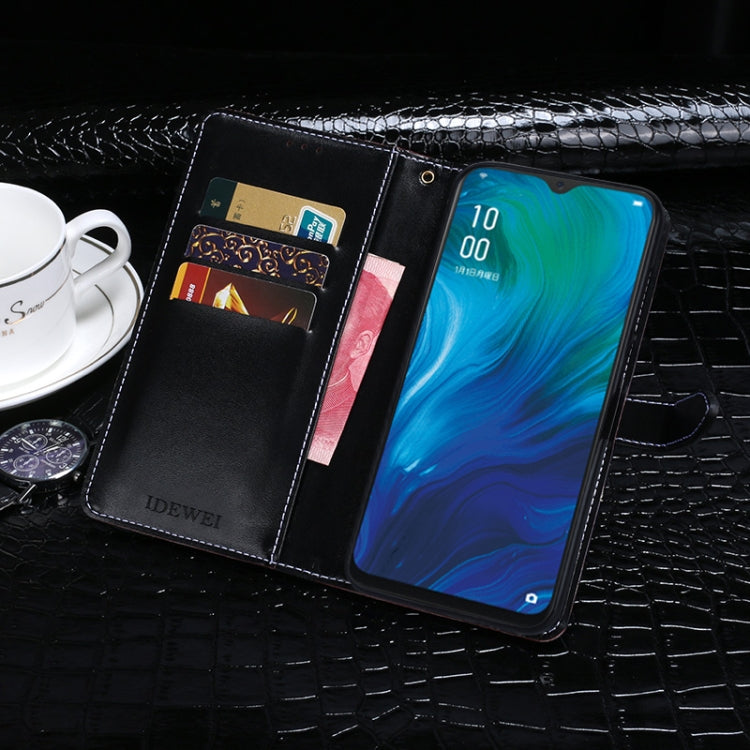 For OPPO Reno A idewei Crocodile Texture Horizontal Flip Leather Case with Holder & Card Slots & Wallet