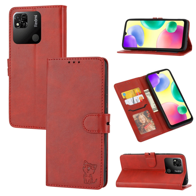 For Xiaomi 13 Embossed Happy Cat Pattern Flip Leather Phone Case