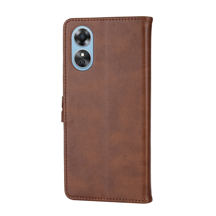 For OPPO A17 Embossed Happy Cat Pattern Flip Leather Phone Case