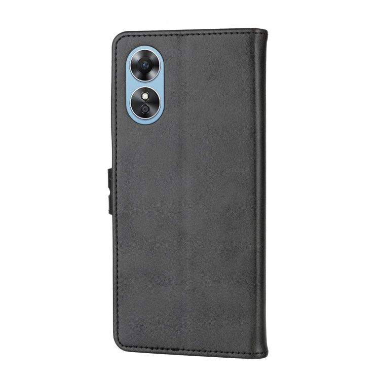 For OPPO A17 Embossed Happy Cat Pattern Flip Leather Phone Case