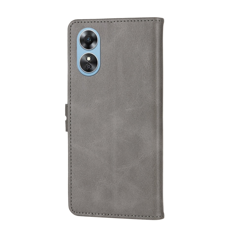 For OPPO A17 Embossed Happy Cat Pattern Flip Leather Phone Case