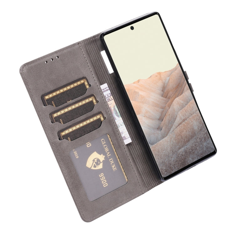 For Google Pixel 7a Embossed Happy Cat Pattern Flip Leather Phone Case