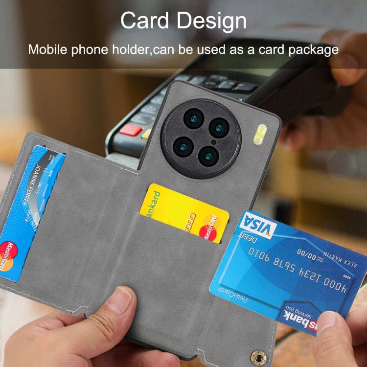 For vivo X90 Double Buckle Magnetic Phone Case