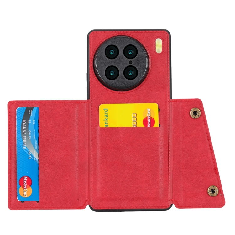 For vivo X90 Pro Double Buckle Magnetic Phone Case