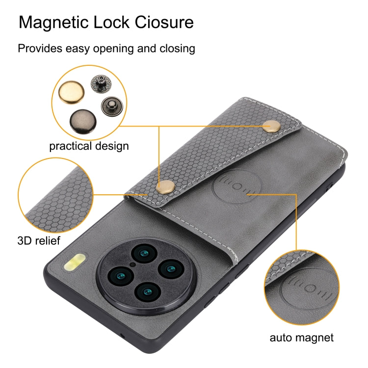 For vivo X90 Pro Double Buckle Magnetic Phone Case