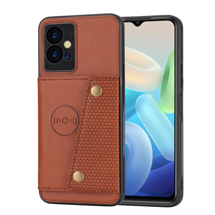 Double Buckle Magnetic Phone Case For vivo Y75 5G Global/Y55 5G/T1 5G India/Y33E 5G/Y30 5G/IQOO Z6 Global