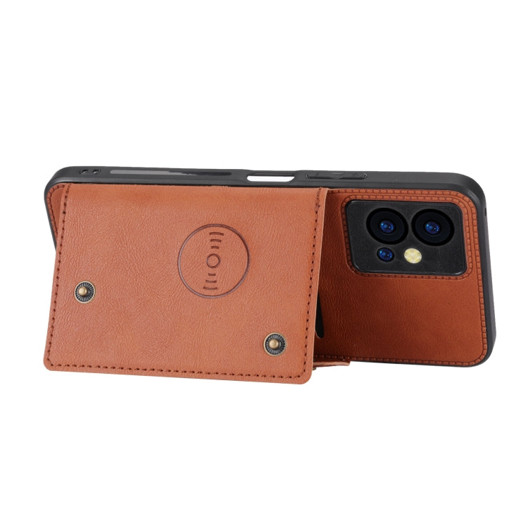 Double Buckle Magnetic Phone Case For vivo Y75 5G Global/Y55 5G/T1 5G India/Y33E 5G/Y30 5G/IQOO Z6 Global