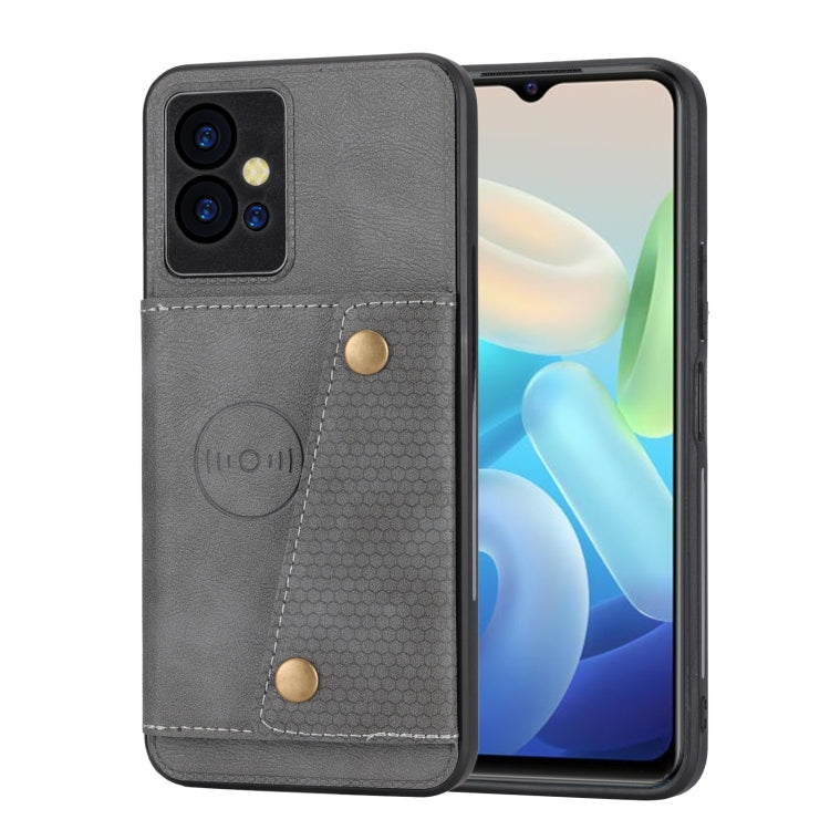 Double Buckle Magnetic Phone Case For vivo Y75 5G Global/Y55 5G/T1 5G India/Y33E 5G/Y30 5G/IQOO Z6 Global