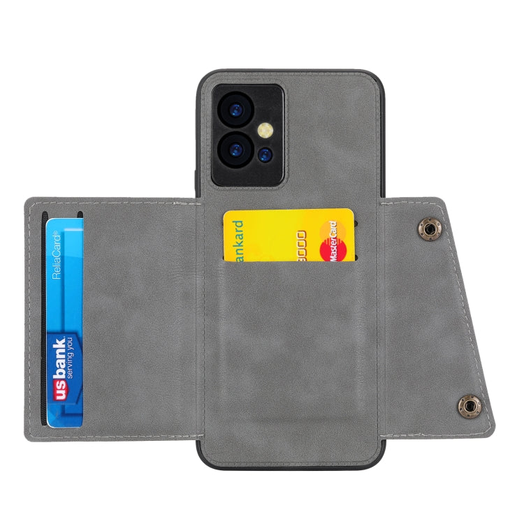 Double Buckle Magnetic Phone Case For vivo Y75 5G Global/Y55 5G/T1 5G India/Y33E 5G/Y30 5G/IQOO Z6 Global