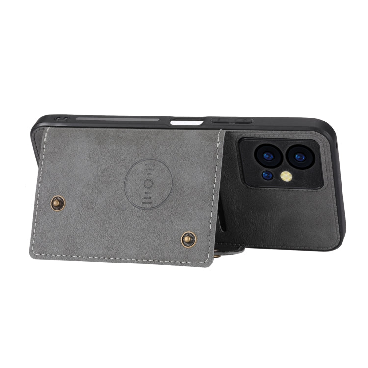 Double Buckle Magnetic Phone Case For vivo Y75 5G Global/Y55 5G/T1 5G India/Y33E 5G/Y30 5G/IQOO Z6 Global