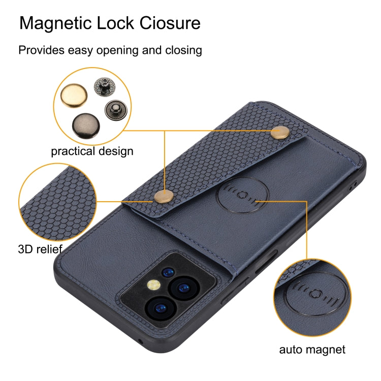 Double Buckle Magnetic Phone Case For vivo Y75 5G Global/Y55 5G/T1 5G India/Y33E 5G/Y30 5G/IQOO Z6 Global