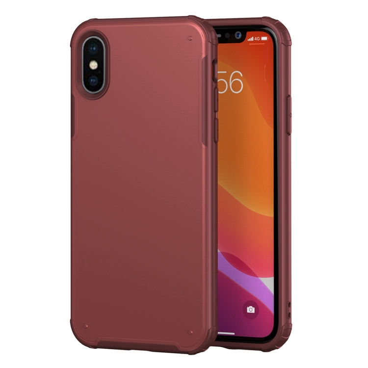 For iPhone XS Max Solid Color Four-corner Shockproof TPU + PC Protective Case