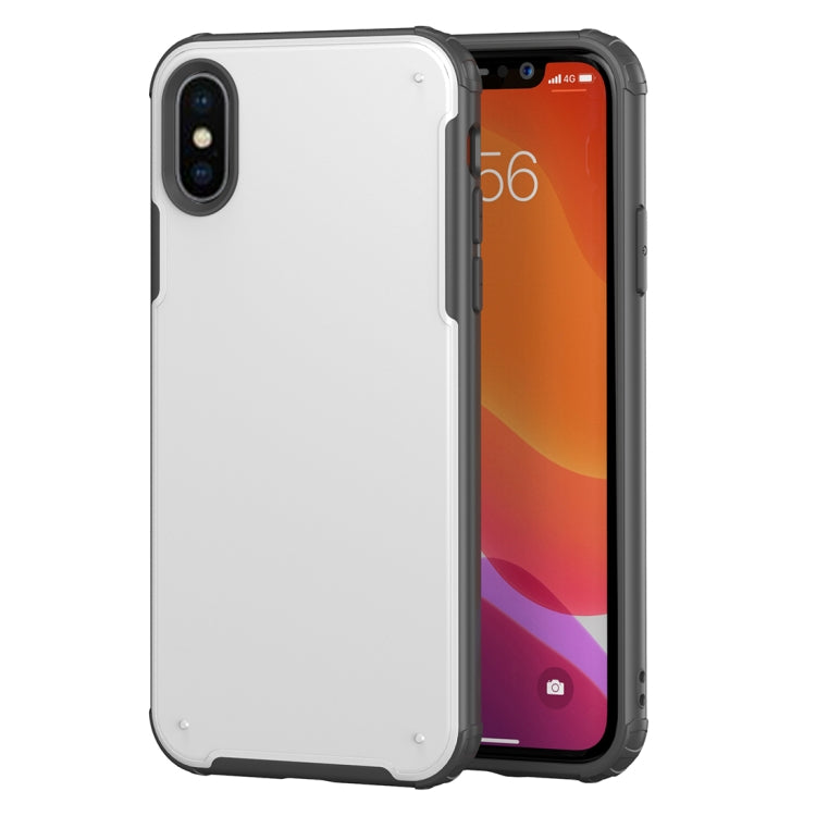 For iPhone XS Max Solid Color Four-corner Shockproof TPU + PC Protective Case