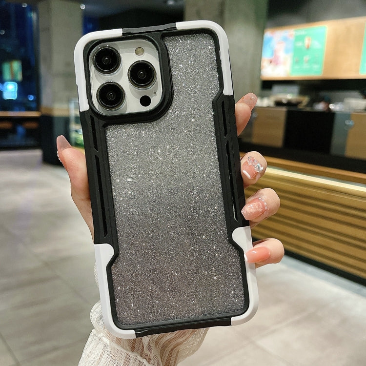 For iPhone 12 Pro Armor Acrylic 3 in 1 Gradient Glitter Powder Phone Case